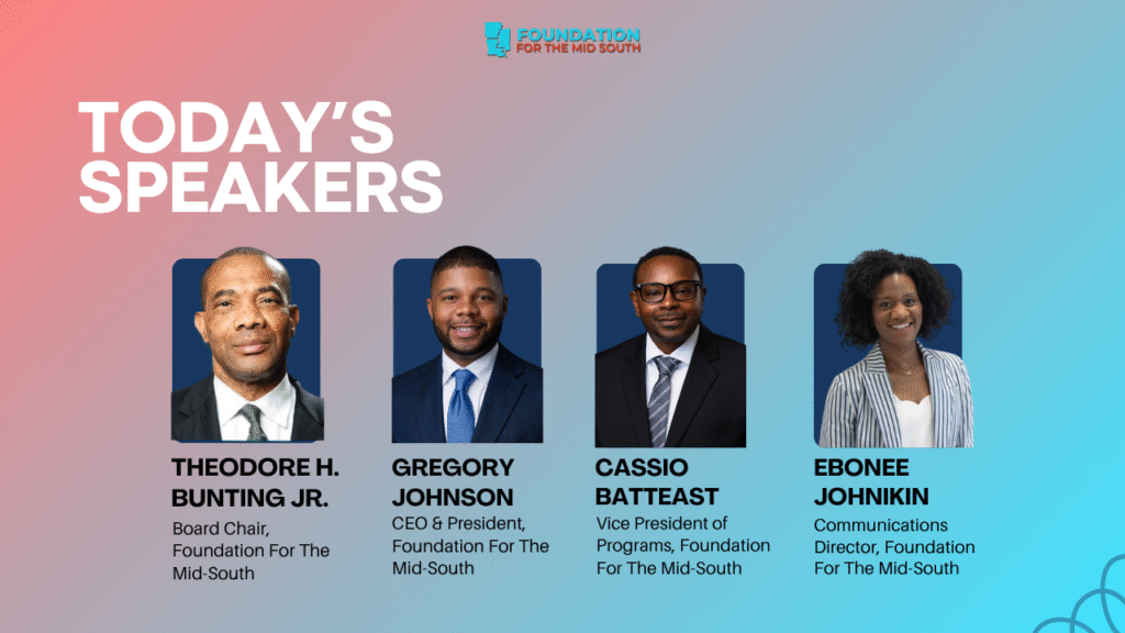 Foundation for the Mid South leadership and speakers for the 2025 to 2030 strategic plan webinar.