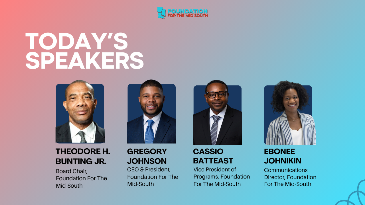 Foundation for the Mid South leadership and speakers for the 2025 to 2030 strategic plan webinar.