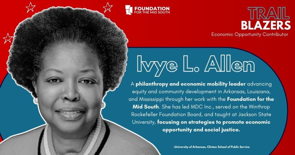 Portrait of Ivye L. Allen, philanthropic leader advancing economic mobility and equity across Arkansas, Louisiana, and Mississippi.
